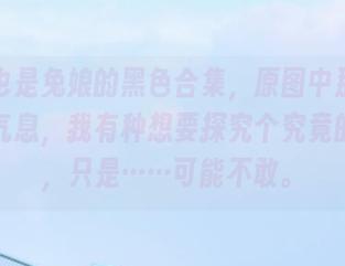 阿包也是兔娘的黑色合集，原图中那种微妙的气息，我有种想要探究个究竟的冲动，只是……可能不敢。
